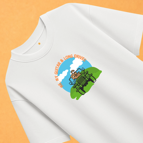 Guitar and Love for Travel Oversized Tshirt