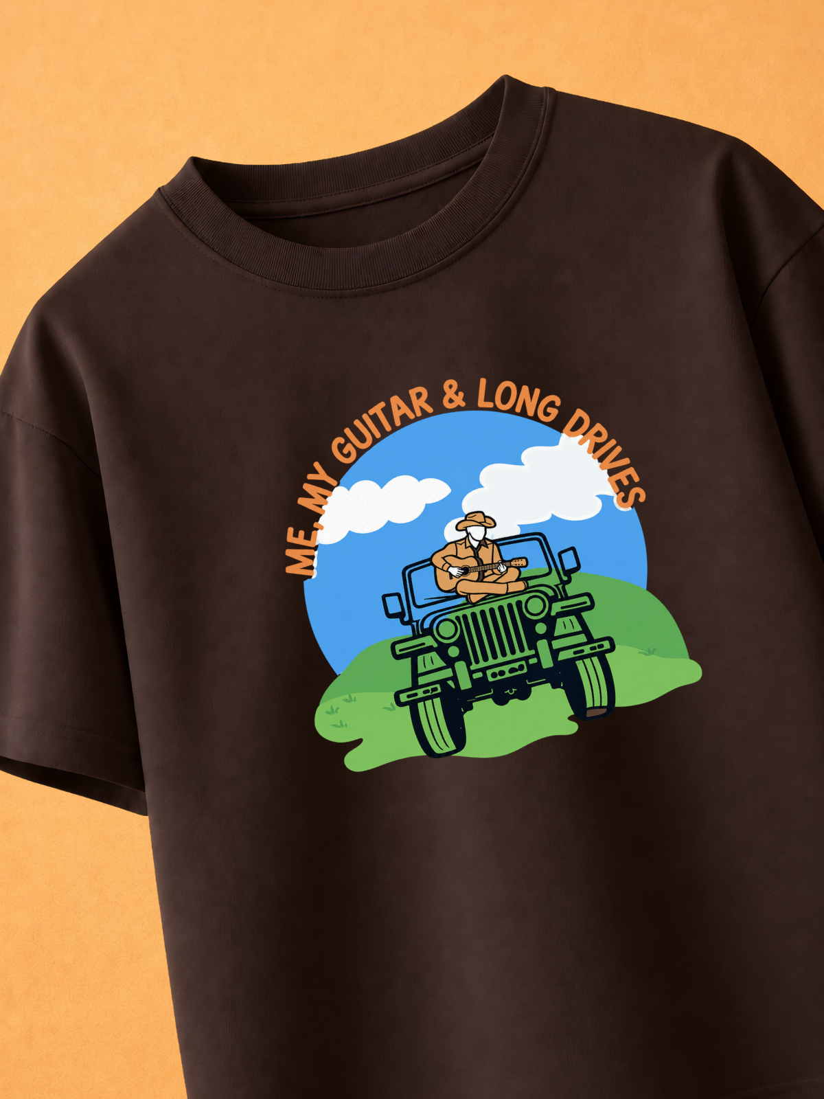 Guitar and Love for Travel Oversized Tshirt