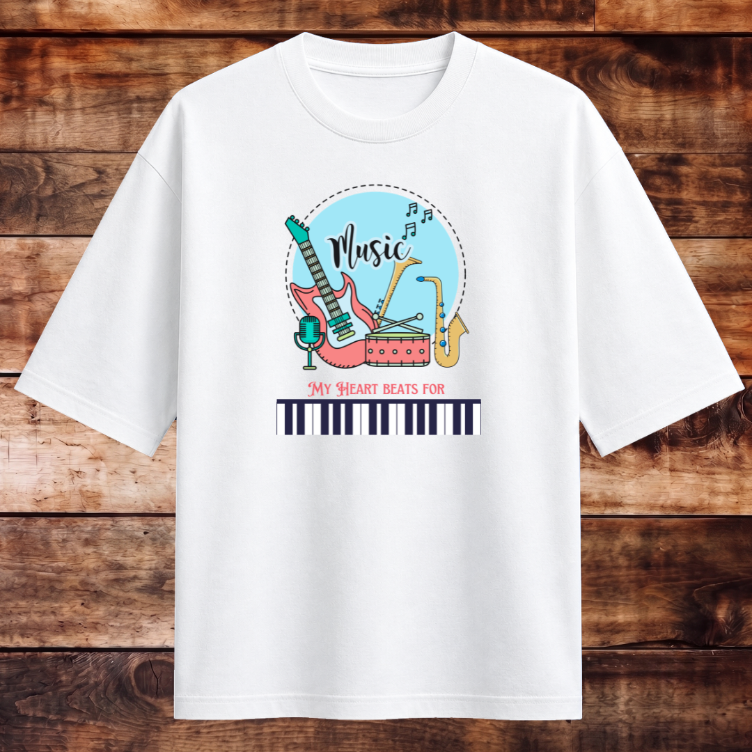 My Heart Beats for Music Oversized T-shirt