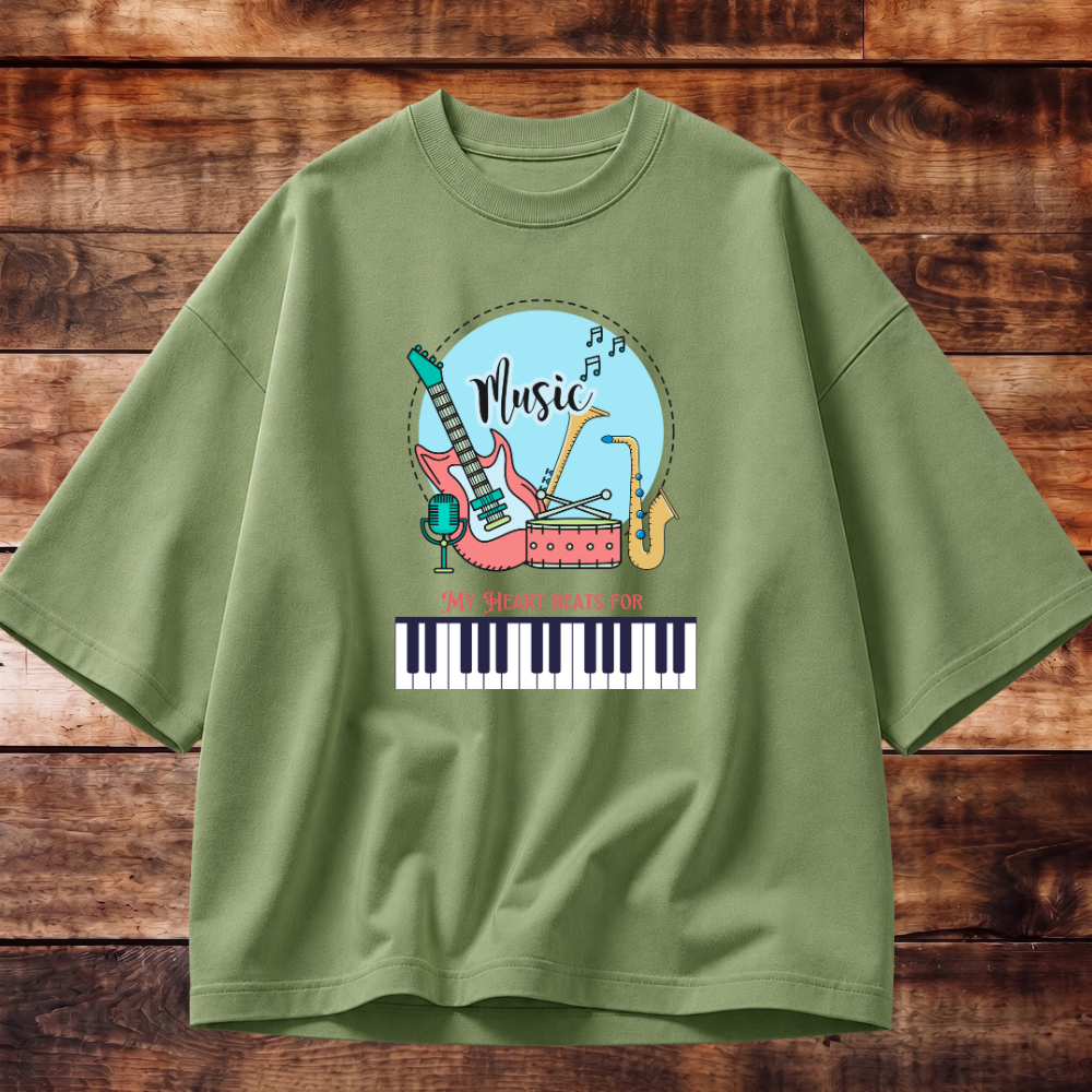 My Heart Beats for Music Oversized T-shirt