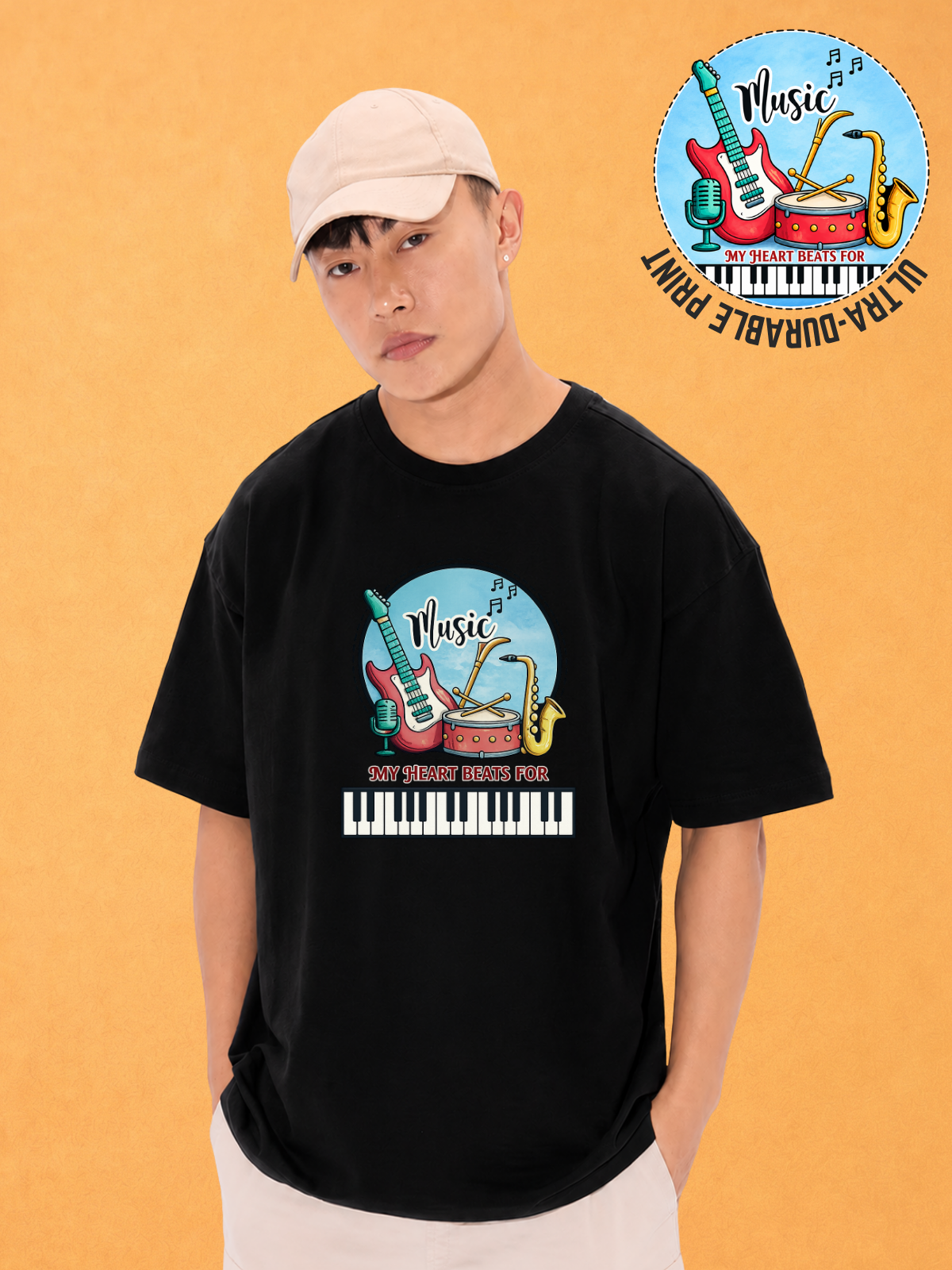 My Heart Beats for Music Oversized T-shirt