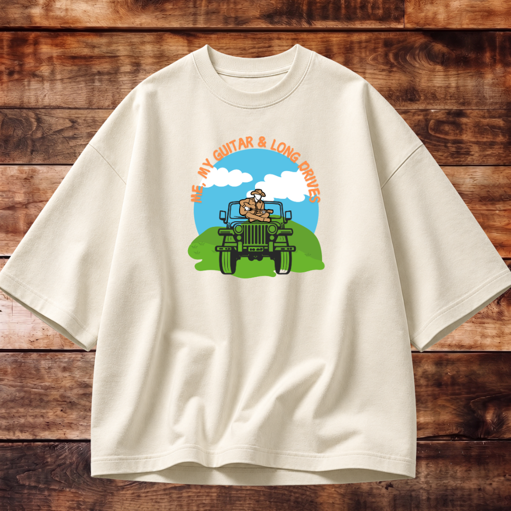 Guitar and Love for Travel Oversized Tshirt