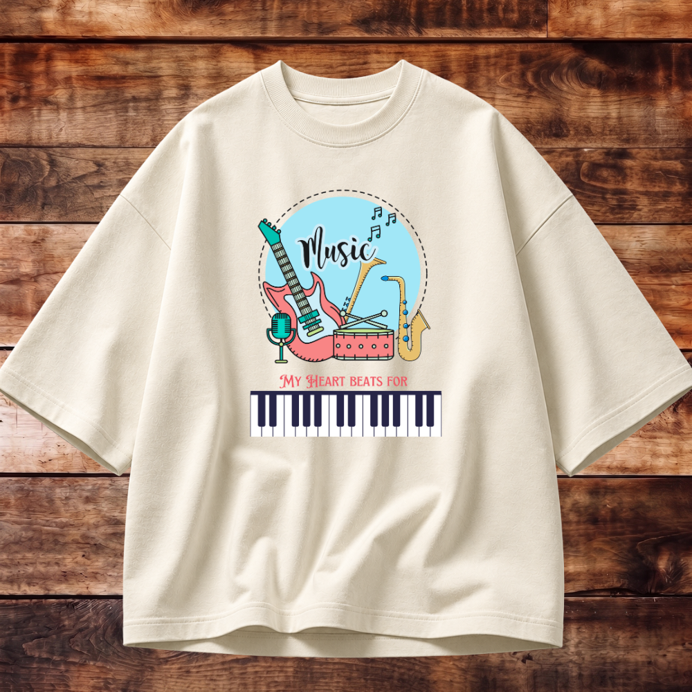 My Heart Beats for Music Oversized T-shirt