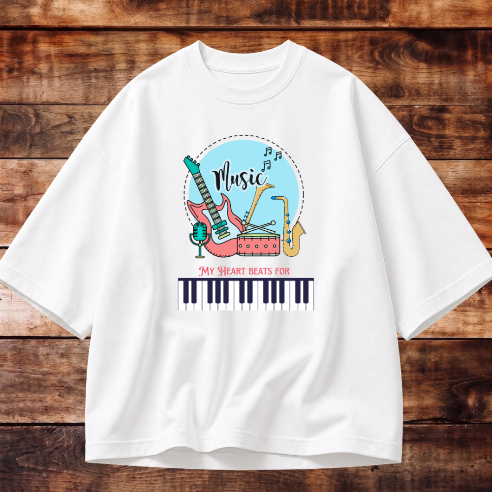 My Heart Beats for Music Oversized T-shirt