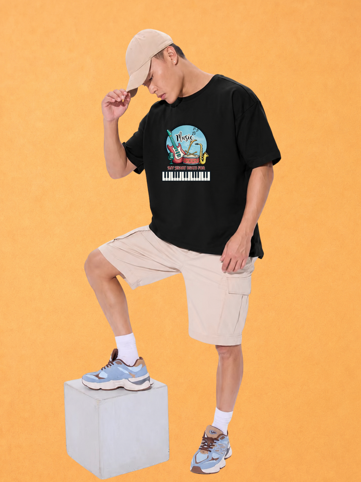 My Heart Beats for Music Oversized T-shirt