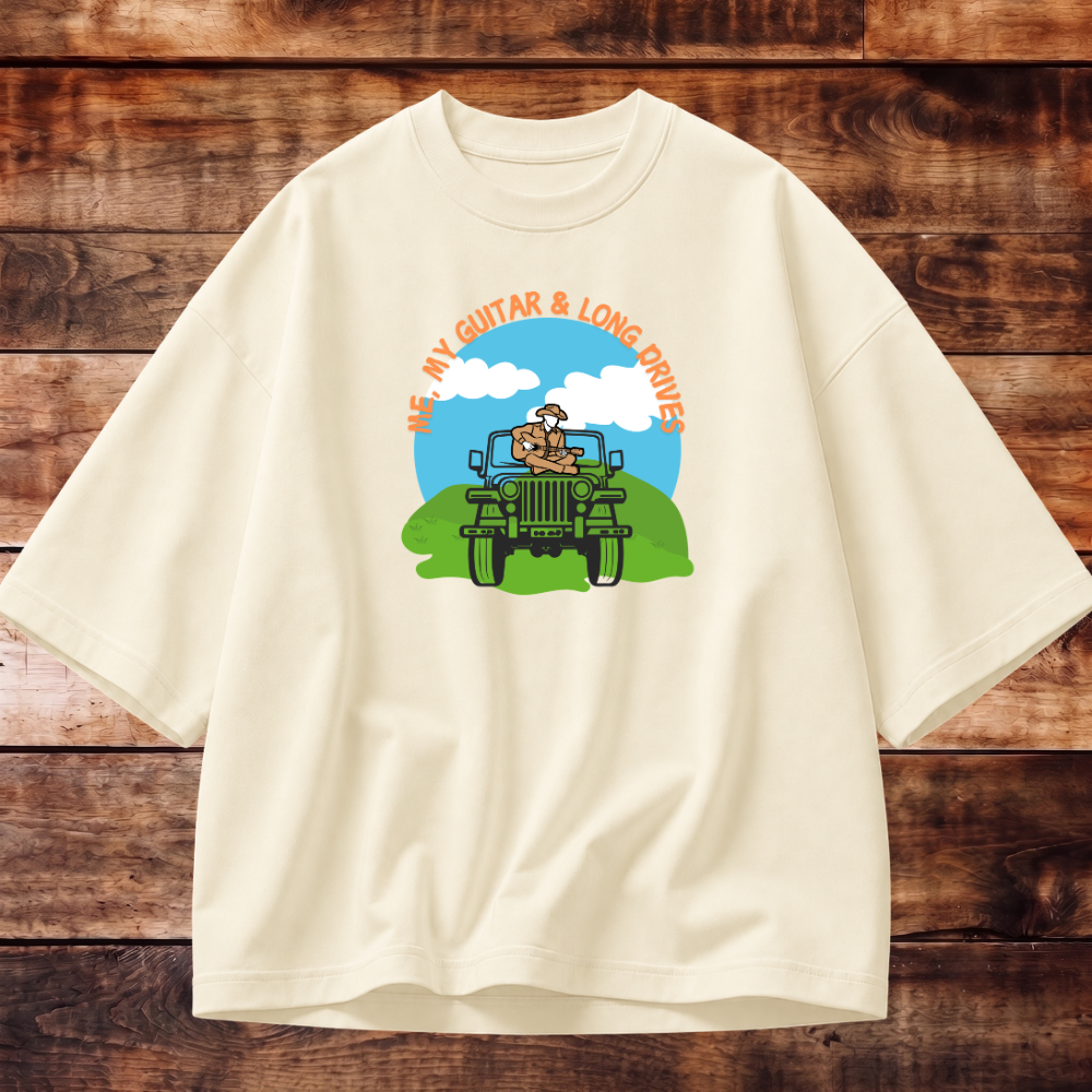 Guitar and Love for Travel Oversized Tshirt