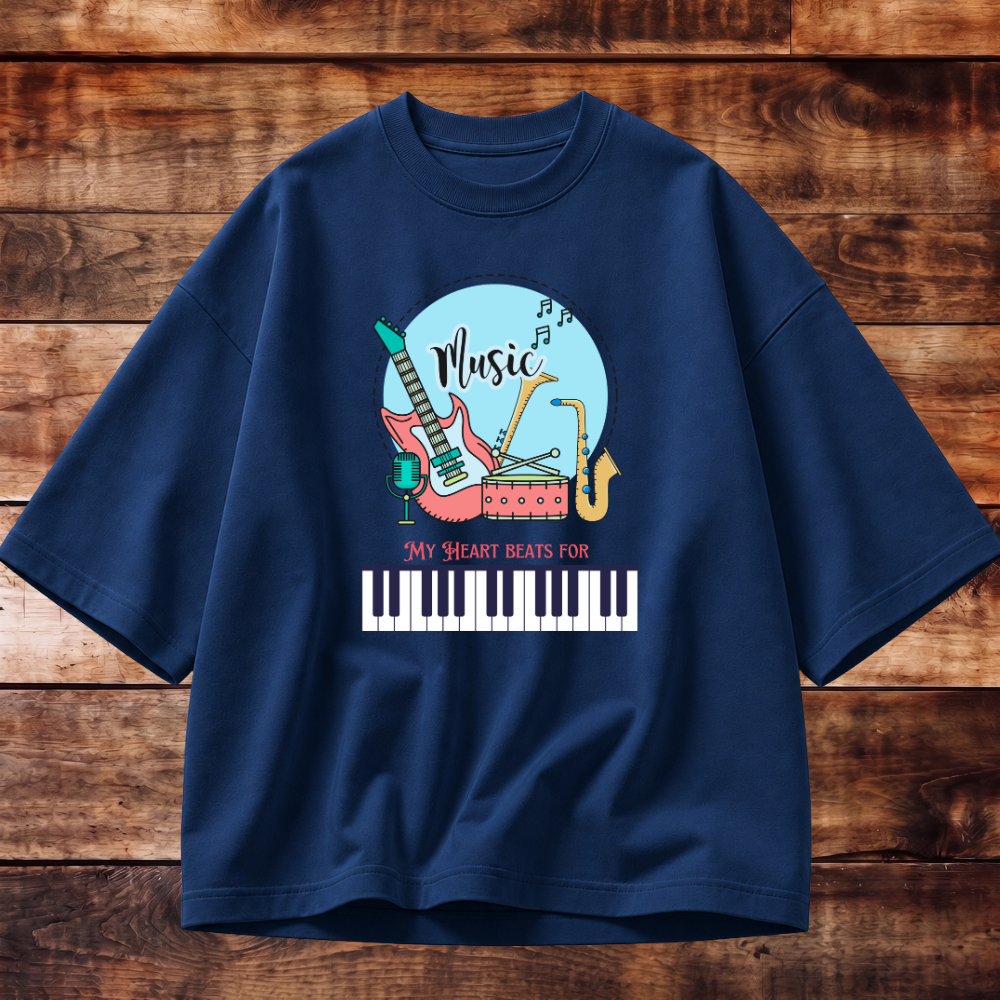 My Heart Beats for Music Oversized T-shirt