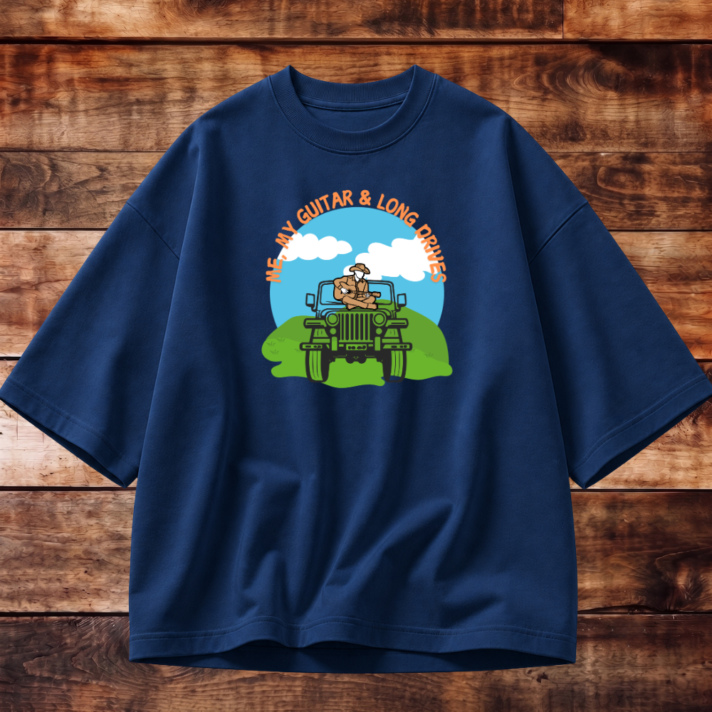 Guitar and Love for Travel Oversized Tshirt