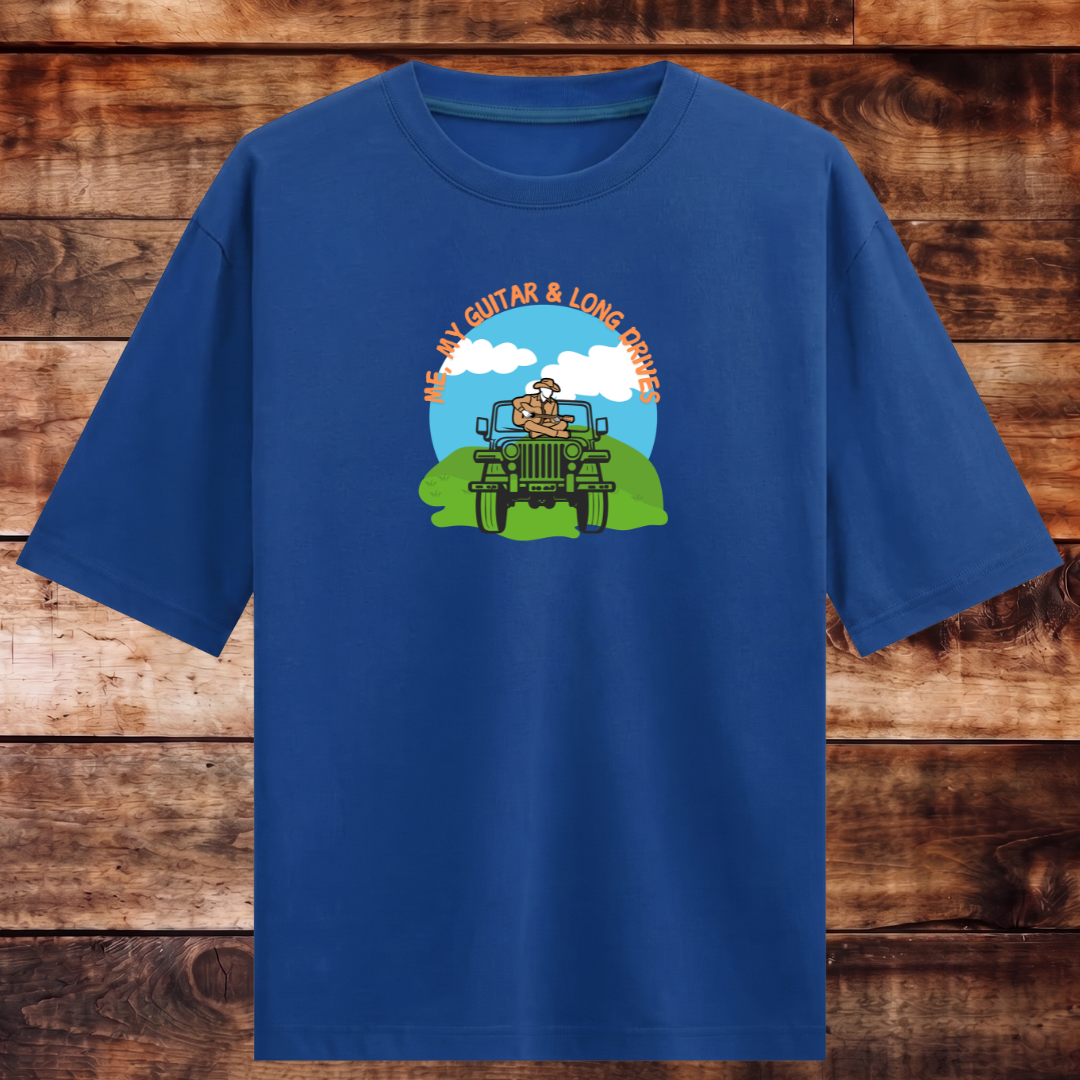 Guitar and Love for Travel Oversized Tshirt