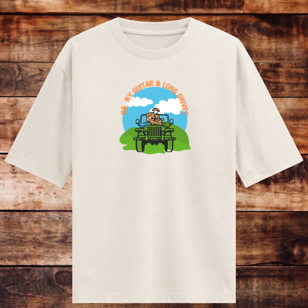 Guitar and Love for Travel Oversized Tshirt