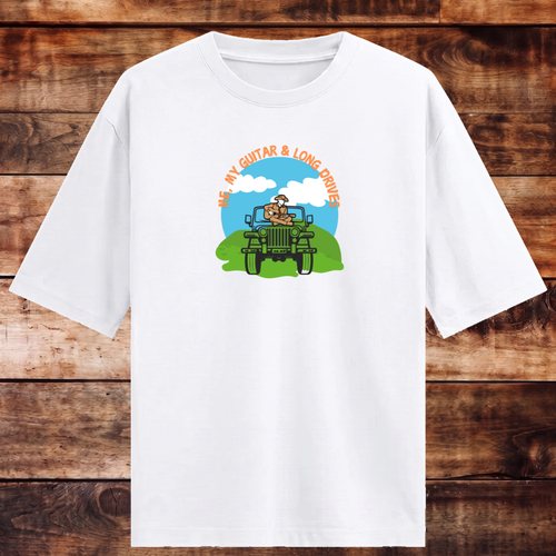 Guitar and Love for Travel Oversized Tshirt