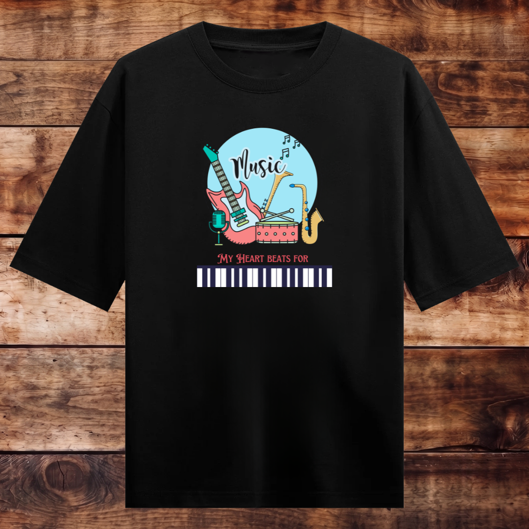 My Heart Beats for Music Oversized T-shirt