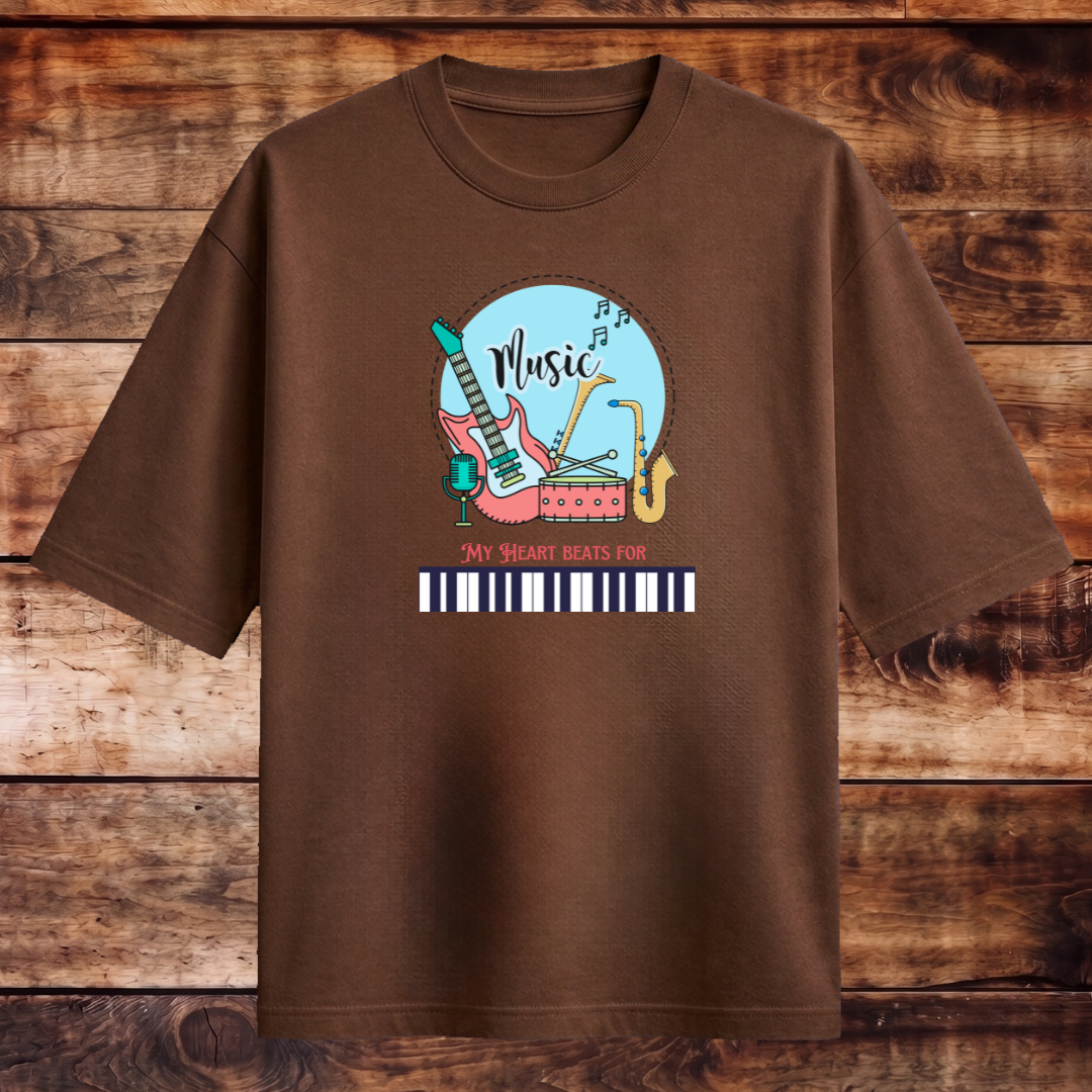 My Heart Beats for Music Oversized T-shirt