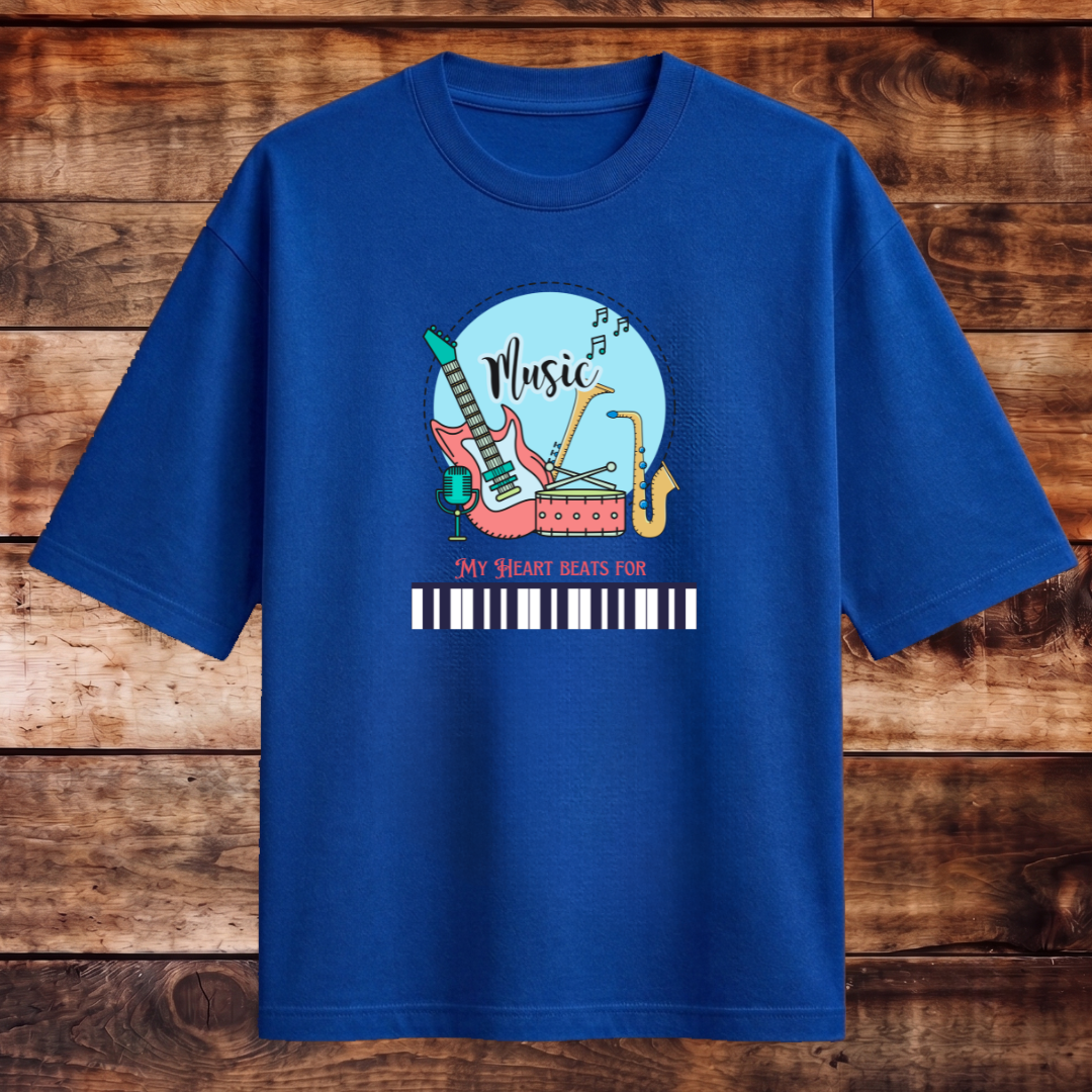 My Heart Beats for Music Oversized T-shirt