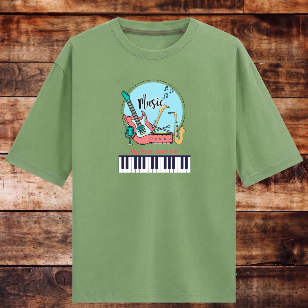 My Heart Beats for Music Oversized T-shirt