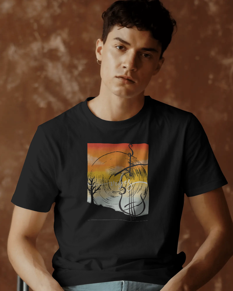 seated-t-shirt-mockup-against-brown-wall-relaxed-look-minimal-style-with-modern-fashion-vibes-02451 Musical Vibes - Image 1